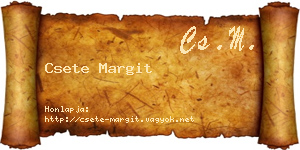 Csete Margit névjegykártya